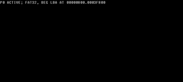 LWOS loader reading FAT32, then the MONITOR prompt
